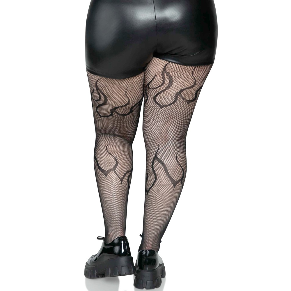 Leg Avenue - Flame Net Strumpfhose - Schwarz